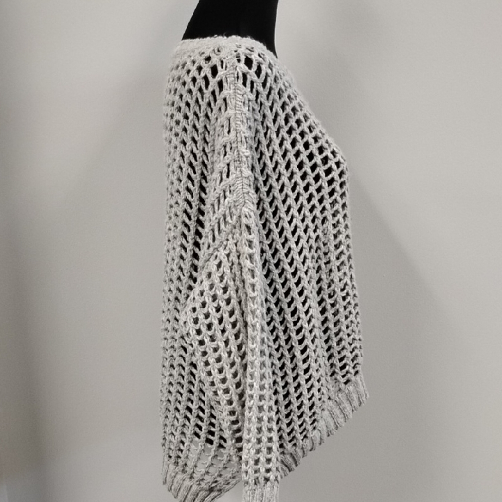 She + Sky Light Gray Open-Knit Sweater - Picture 3 of 5